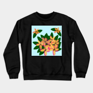 Yellow Frangipani flower pattern Crewneck Sweatshirt